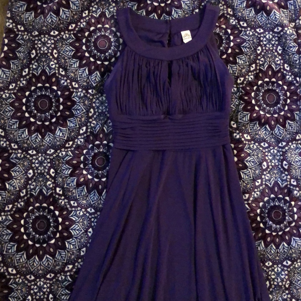 Floor length purple dress